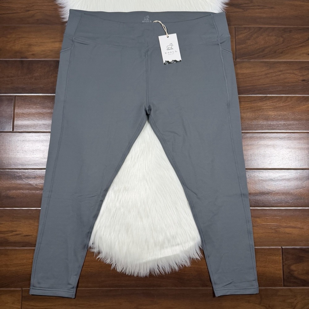 Woolx Women's Size 3X Gray McKenna Pocket Legging Merino‎ Wool Flex Pants X574